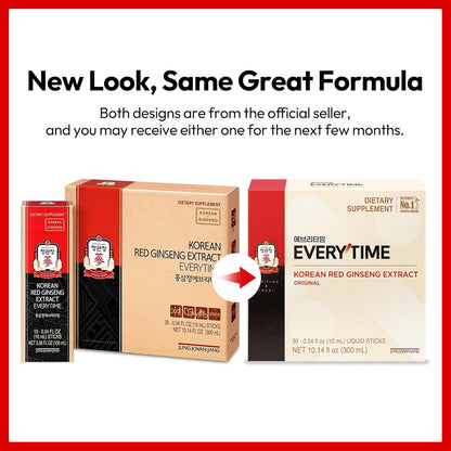 Jung Kwan Jang Everytime Energy Boost Korean Red Ginseng & Honey (300ml, 30 sticks)