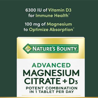 Nature’s Bounty Advanced D3 Plus Magnesium Citrate 90 Tablets