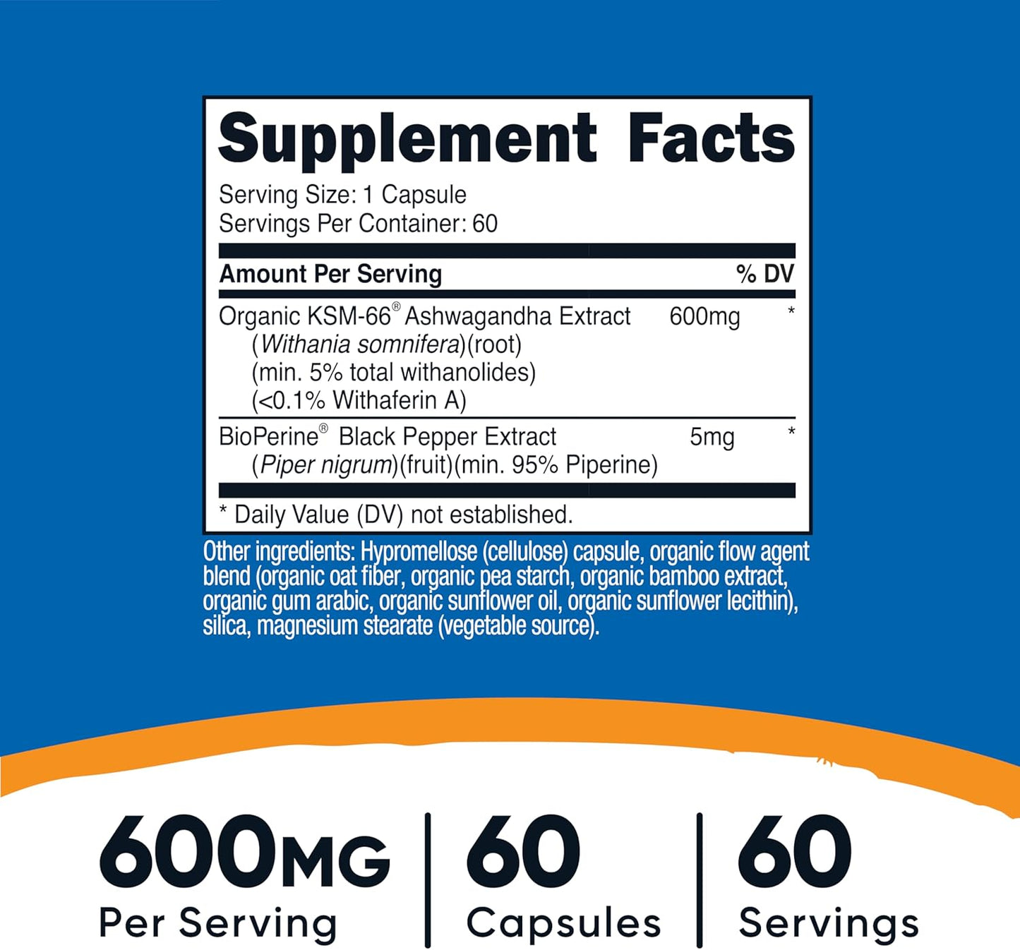 Nutricost KSM-66 Ashwagandha Root Extract 600mg, 60 Capsules
