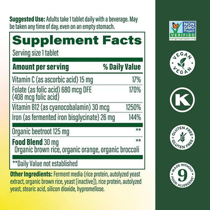 MegaFood Iron Blood Builder™ – High-Absorption Iron Bisglycinate