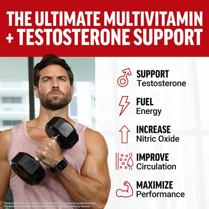 Force Factor Test X180® Multivitamin – Men's Vitality & Performance Support, 120 Tablets