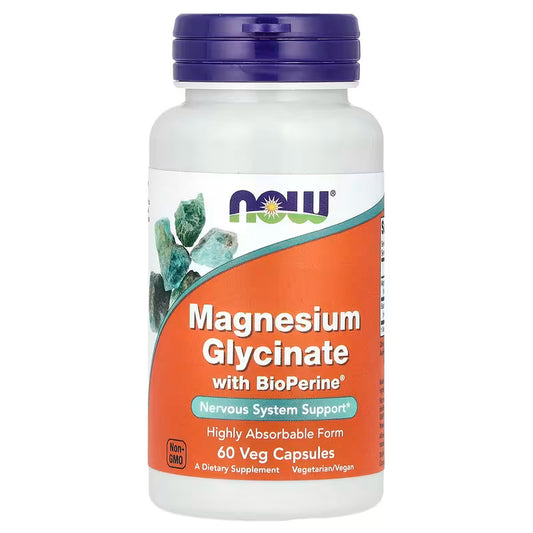 NOW Foods Magnesium Glycinate with BioPerine® – Veg Capsules