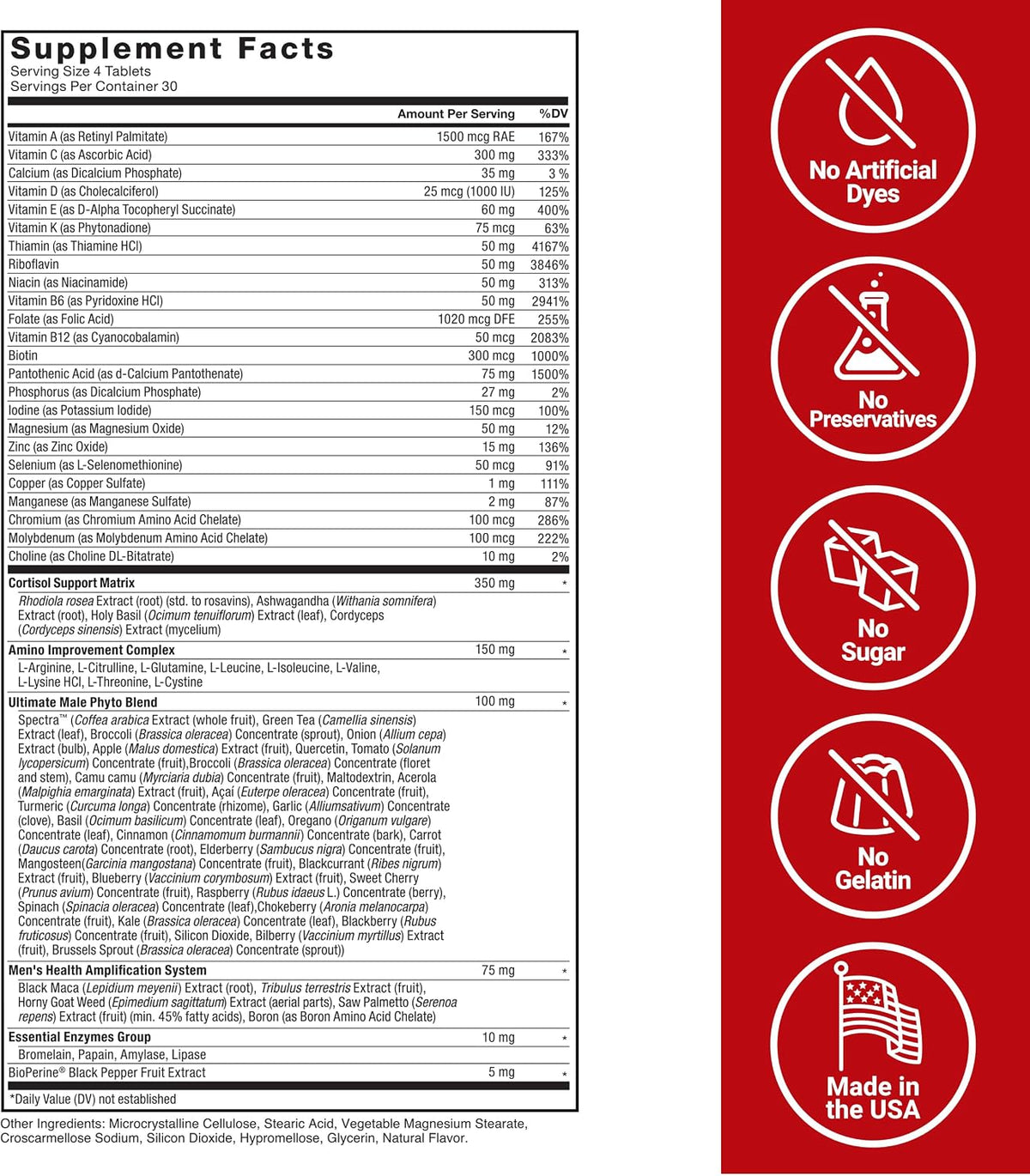 Force Factor Test X180® Multivitamin – Men's Vitality & Performance Support, 120 Tablets