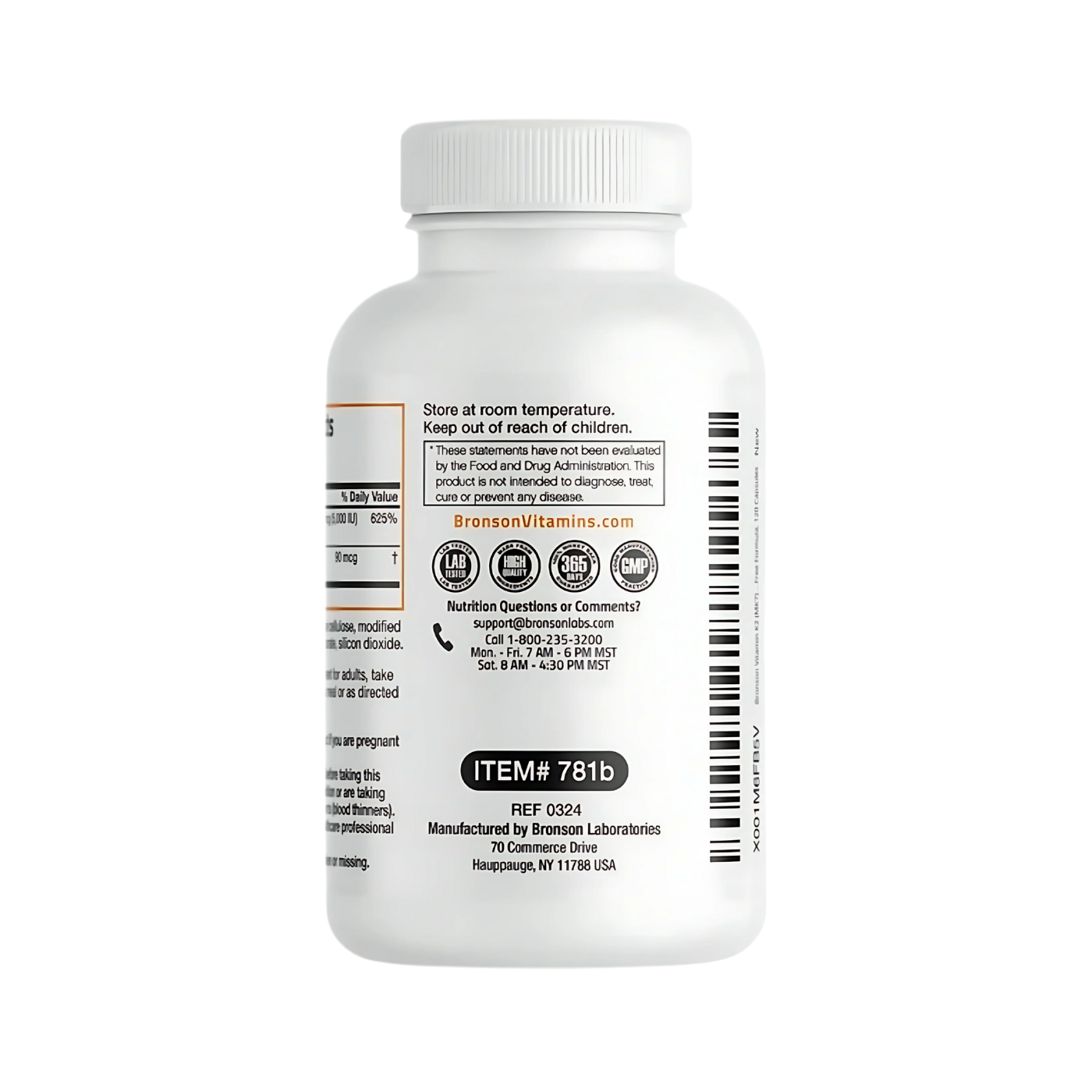 Bronson Vitamin K2 + D3 10,000 IU 60, 120 Count