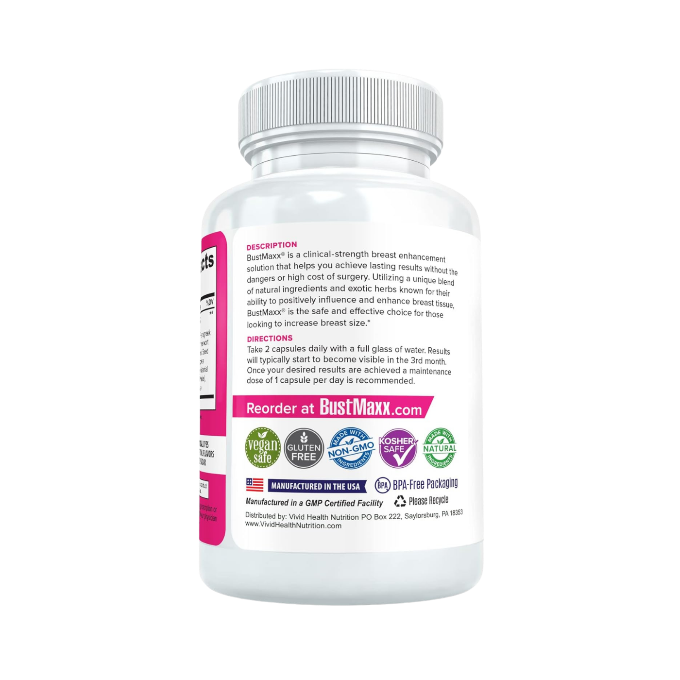 BustMaxx Female Breast Enlarger Augmentation Pills 60 Veg Caps