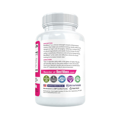 BustMaxx Female Breast Enlarger Augmentation Pills 60 Veg Caps