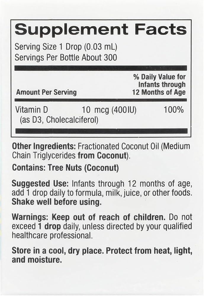 California Gold Nutrition Baby Liquid Vitamin D3 Drops (10ml / 0.34 fl oz)