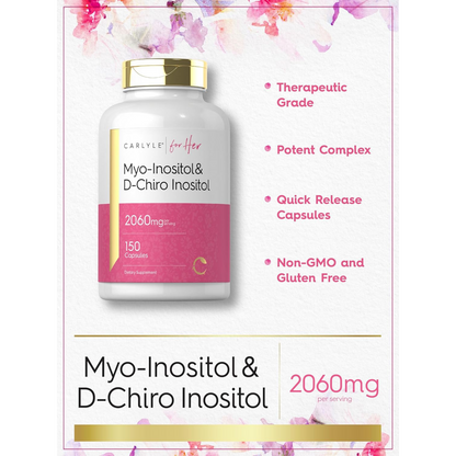 Carlyle Myo-Inositol & D-Chiro Inositol for Women 2060mg 150 Capsules