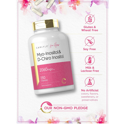 Carlyle Myo-Inositol & D-Chiro Inositol for Women 2060mg 150 Capsules