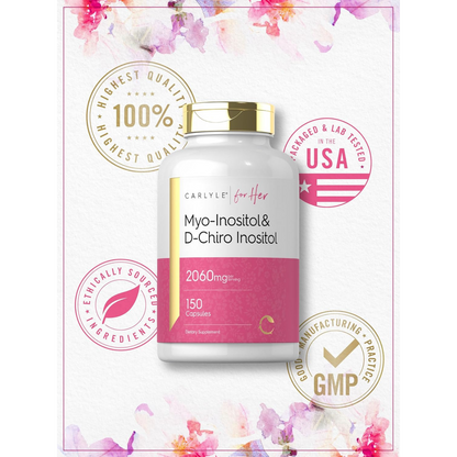 Carlyle Myo-Inositol & D-Chiro Inositol for Women 2060mg 150 Capsules