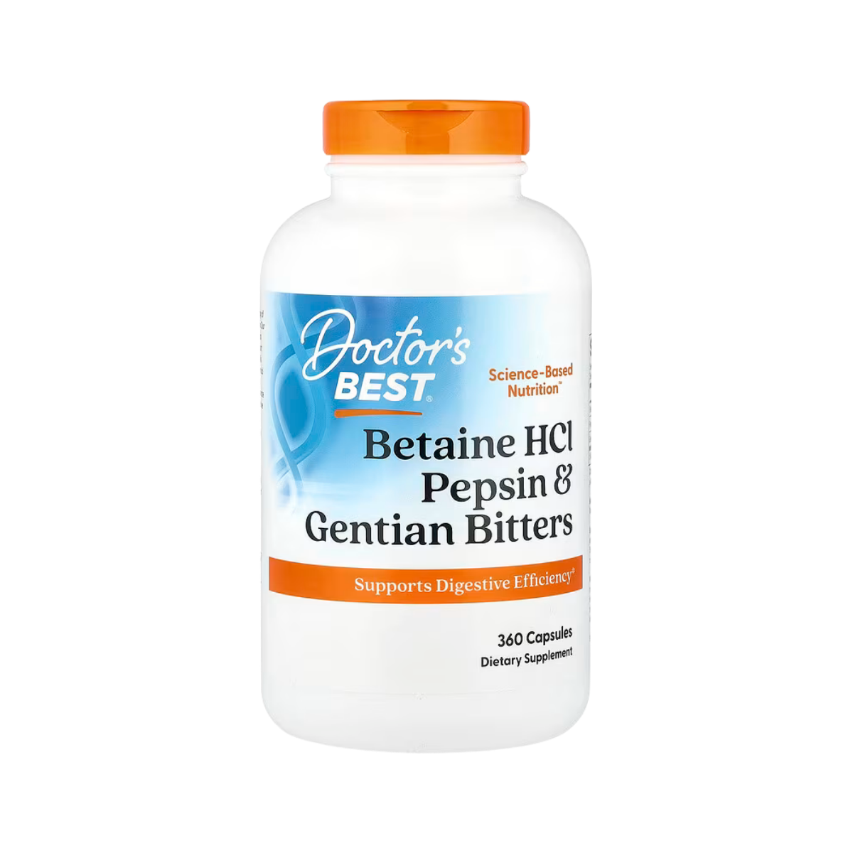 Doctor's Best Betaine HCI Pepsin & Gentian Bitters, Digestive Enzymes 120 Caps