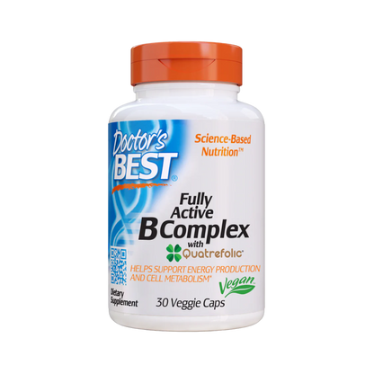 Doctor's Best Fully Active B Complex with Quatrefolic 30 Veggie Caps
