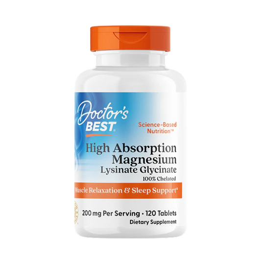Doctor’s Best High Absorption Magnesium Glycinate Lysinate 200 mg 120 Tablets