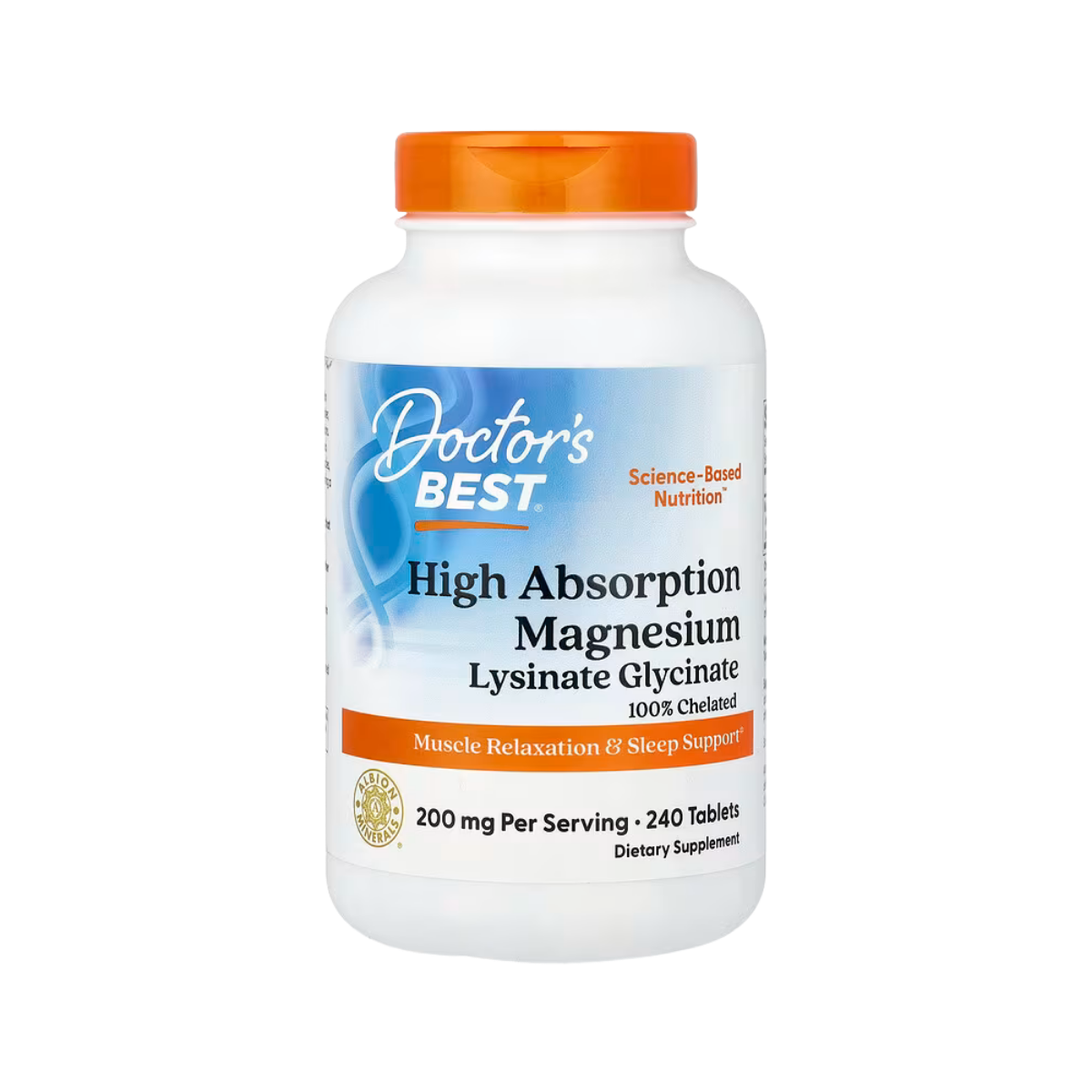 Doctor’s Best High Absorption Magnesium Glycinate Lysinate 200 mg 120 Tablets