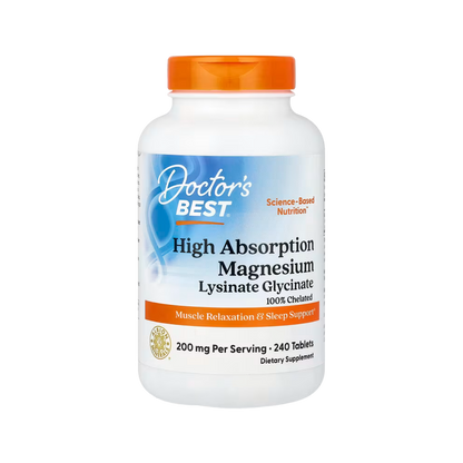Doctor’s Best High Absorption Magnesium Glycinate Lysinate 200 mg 120 Tablets