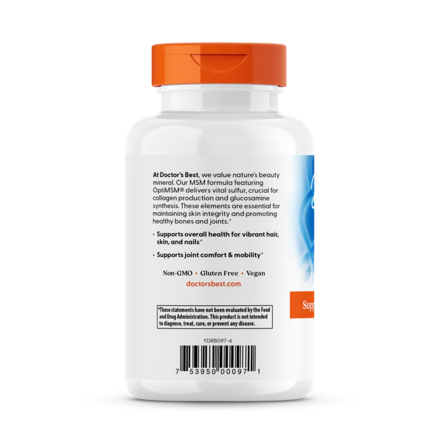 Doctors Best MSM Supports Hair Skin Nails & Joints Non-GMO Gluten Free Vegan 120 Tablets