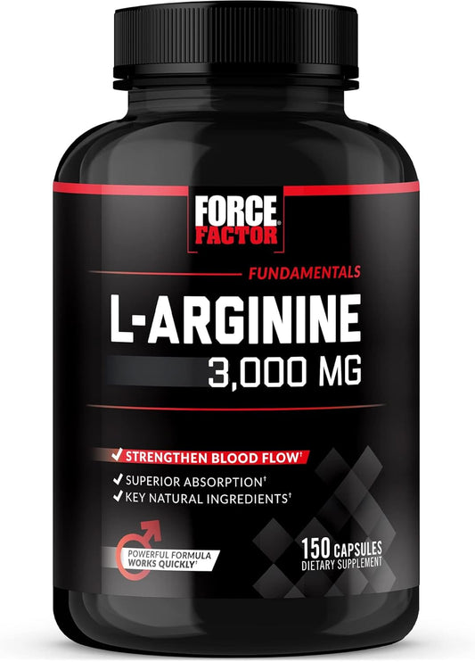 Force Factor 3000mg L-Arginine Nitric Oxide with BioPerine 150 Capsules