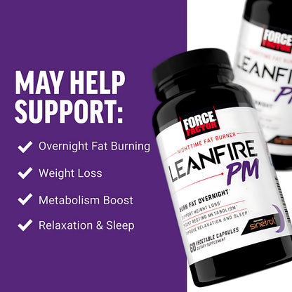 Force Factor Leanfire PM Burn Fat Overnight Veg Caps
