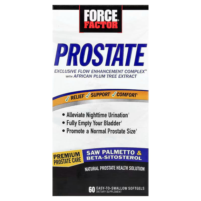 Force Factor Prostate Support Saw Palmetto & Beta Sitosterol Formula 60 Softgels