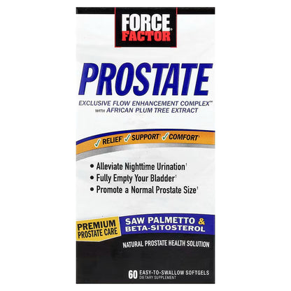 Force Factor Prostate Support Saw Palmetto & Beta Sitosterol Formula 60 Softgels