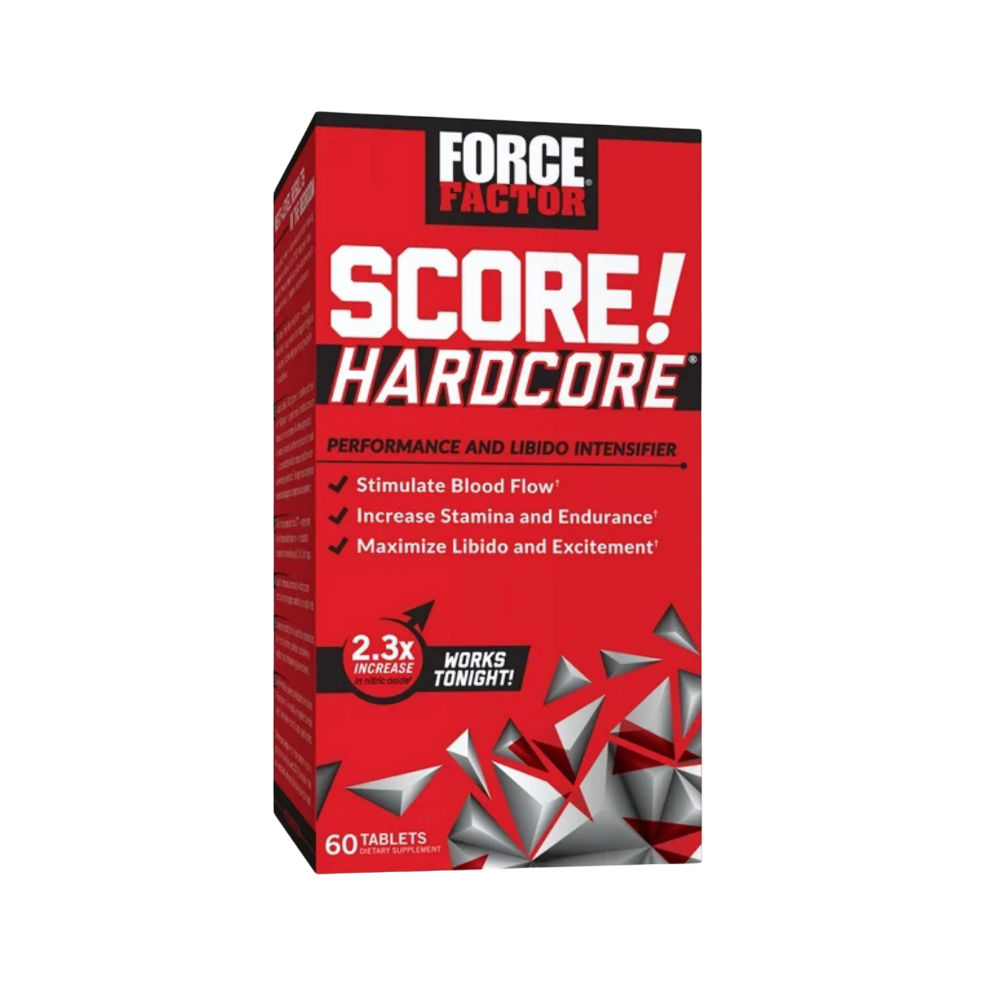 Force Factor Score Hardcore 2.3X Increase Works Tonight 60 Tablets