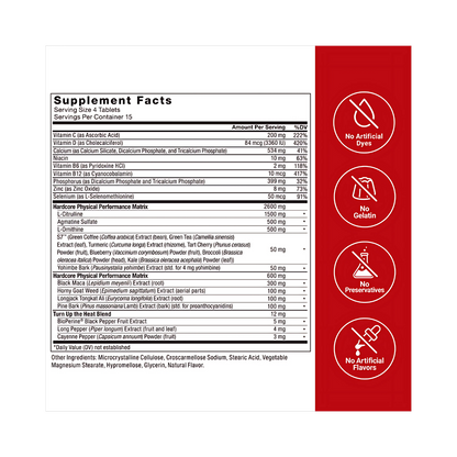 Force Factor Score Hardcore 2.3X Increase Works Tonight 60 Tablets