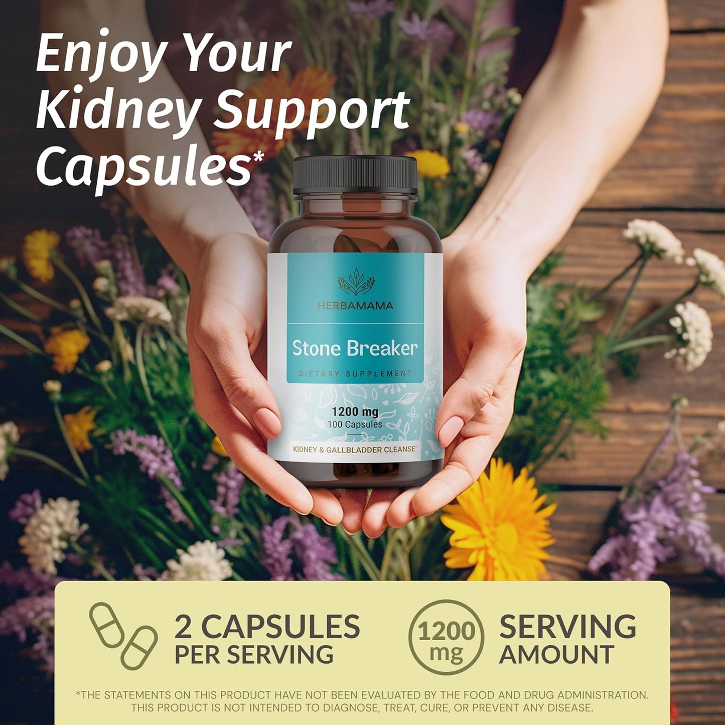 Herbamama Stone Breaker (1200mg, 100 capsules)