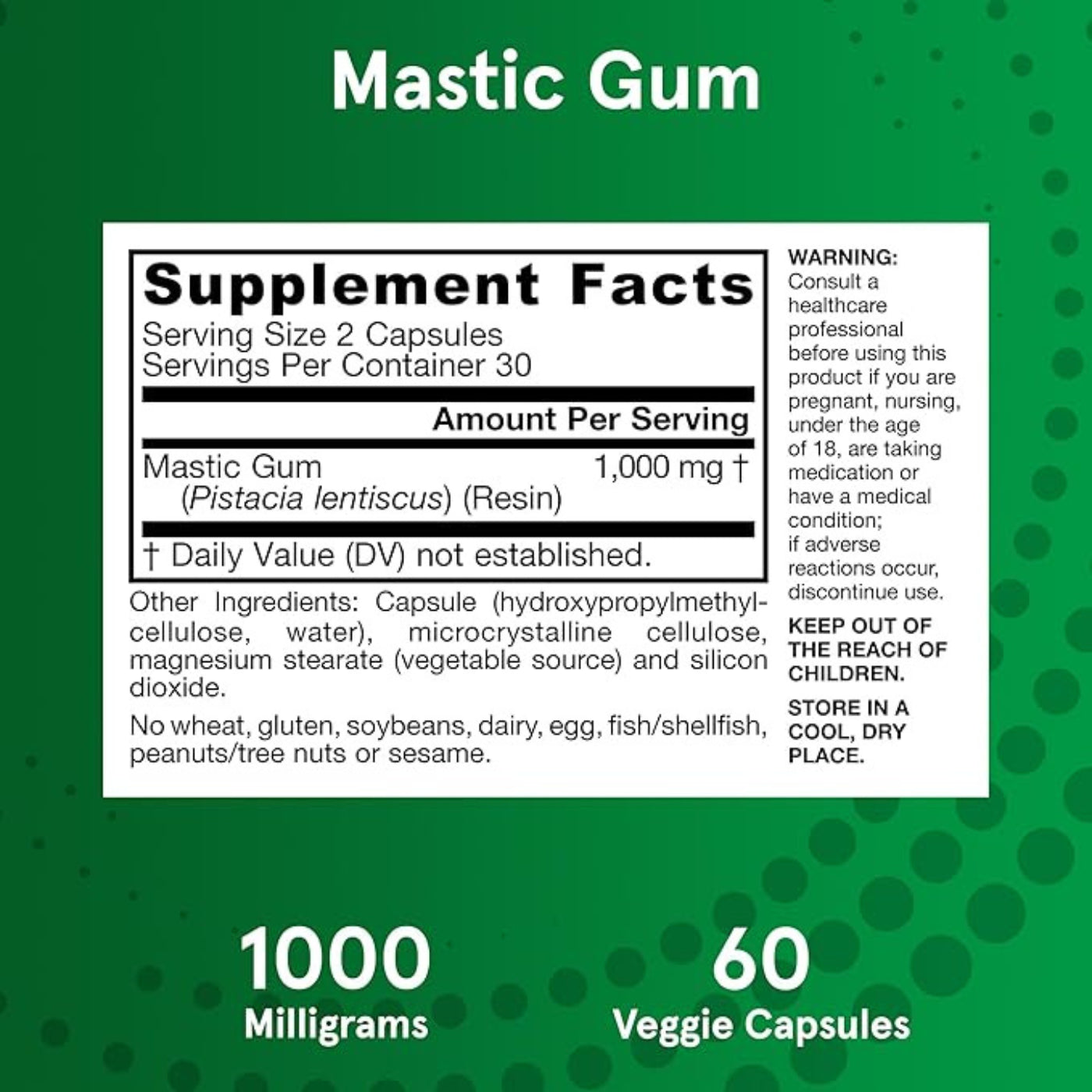 Jarrow Formulas Mastic Gum 1000 mg 60 Veggie Capsules