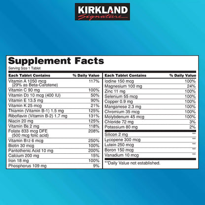 Kirkland Signature Daily Multivitamin & Mineral 500 Tablets