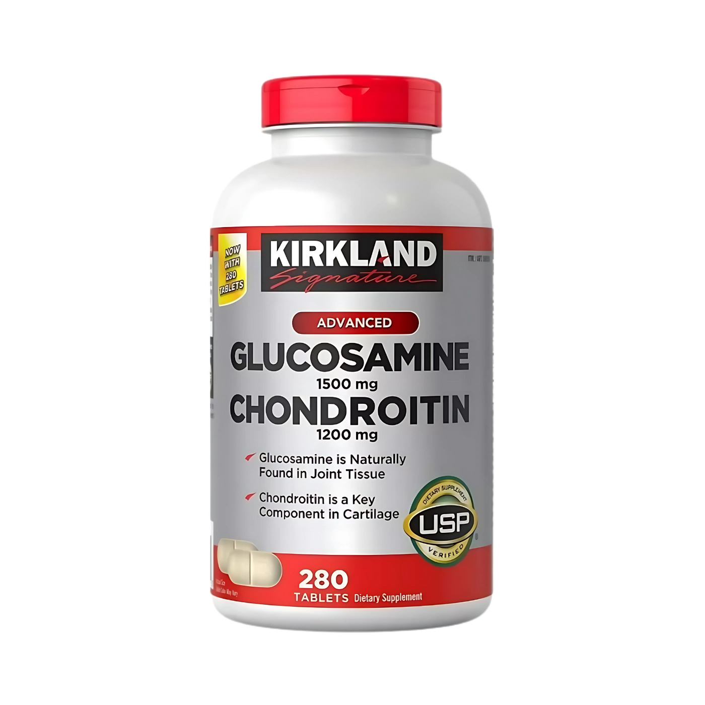 Kirkland Signature Extra Strength Glucosamine 1500 mg & Chondroitin 1200 mg 280 Tablets