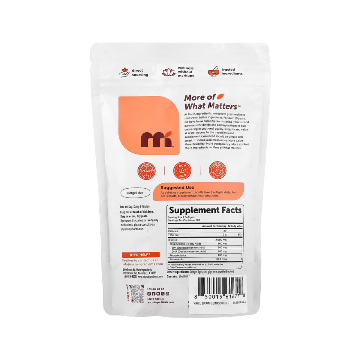 Micro Ingredients, Antarctic Krill Oil with Astaxanthin