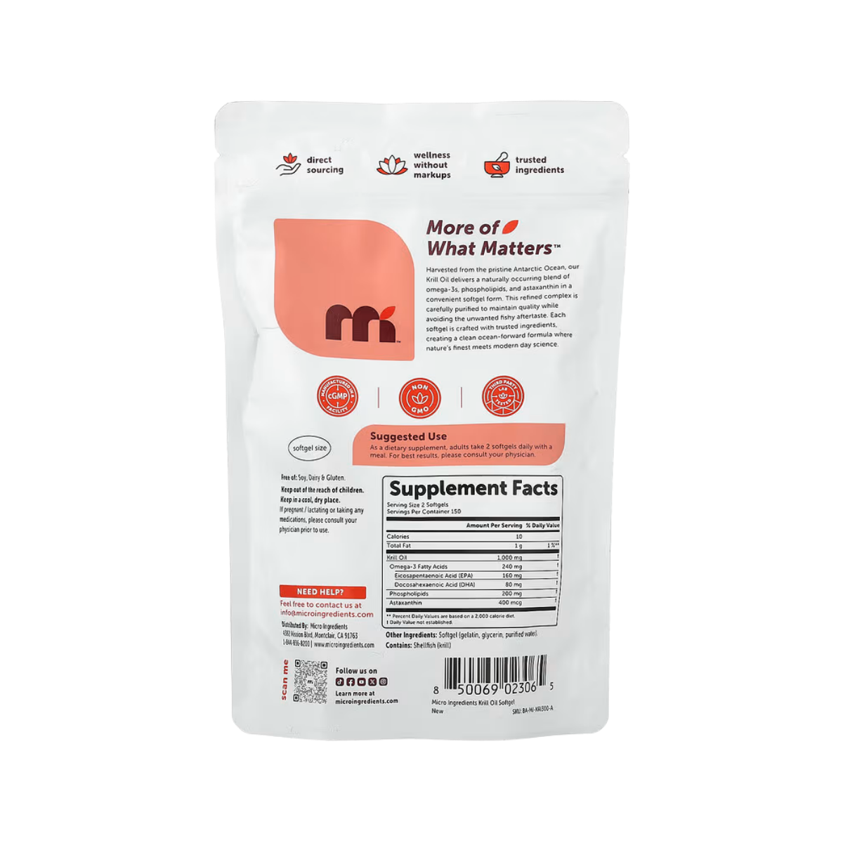 Micro Ingredients, Antarctic Krill Oil with Astaxanthin