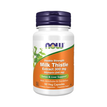 NOW Foods Double Strength Milk Thistle Extract 300 mg (50 Veg Capsules)