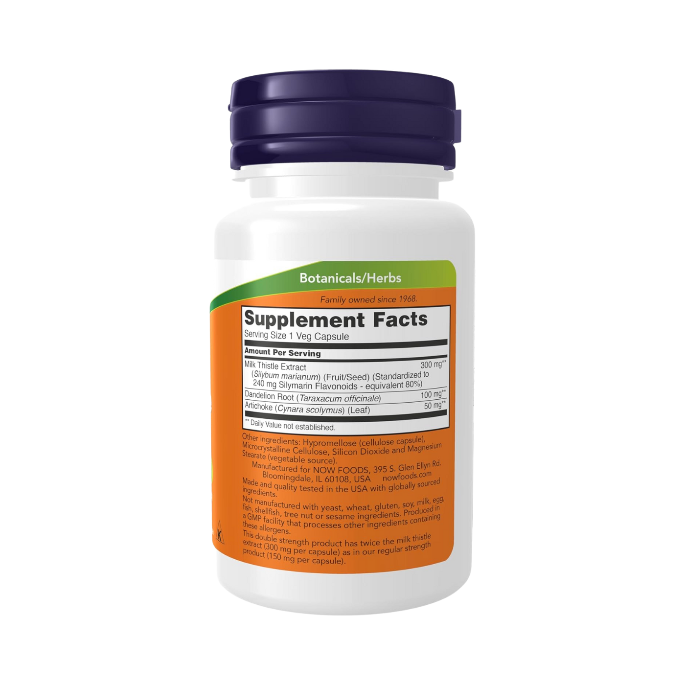 NOW Foods Double Strength Milk Thistle Extract 300 mg (50 Veg Capsules)
