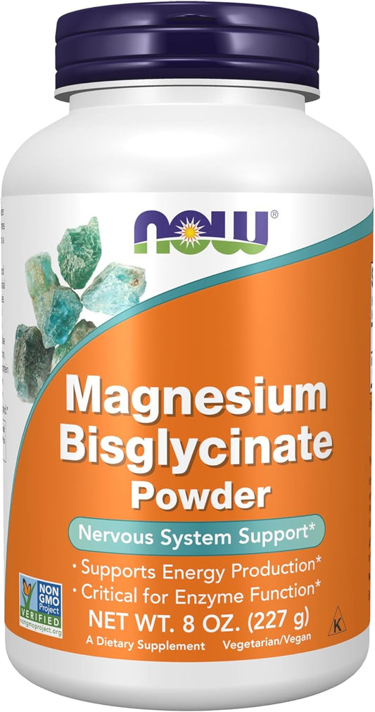 NOW Foods Magnesium Bisglycinate Powder – 8 oz (227 g)