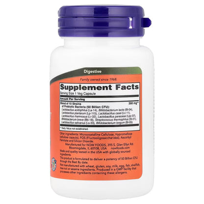 Now Probiotic-10 25, 50, 100 Billion Veg Caps