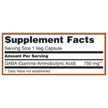 NOW GABA 750mg 100 Veg Capsules