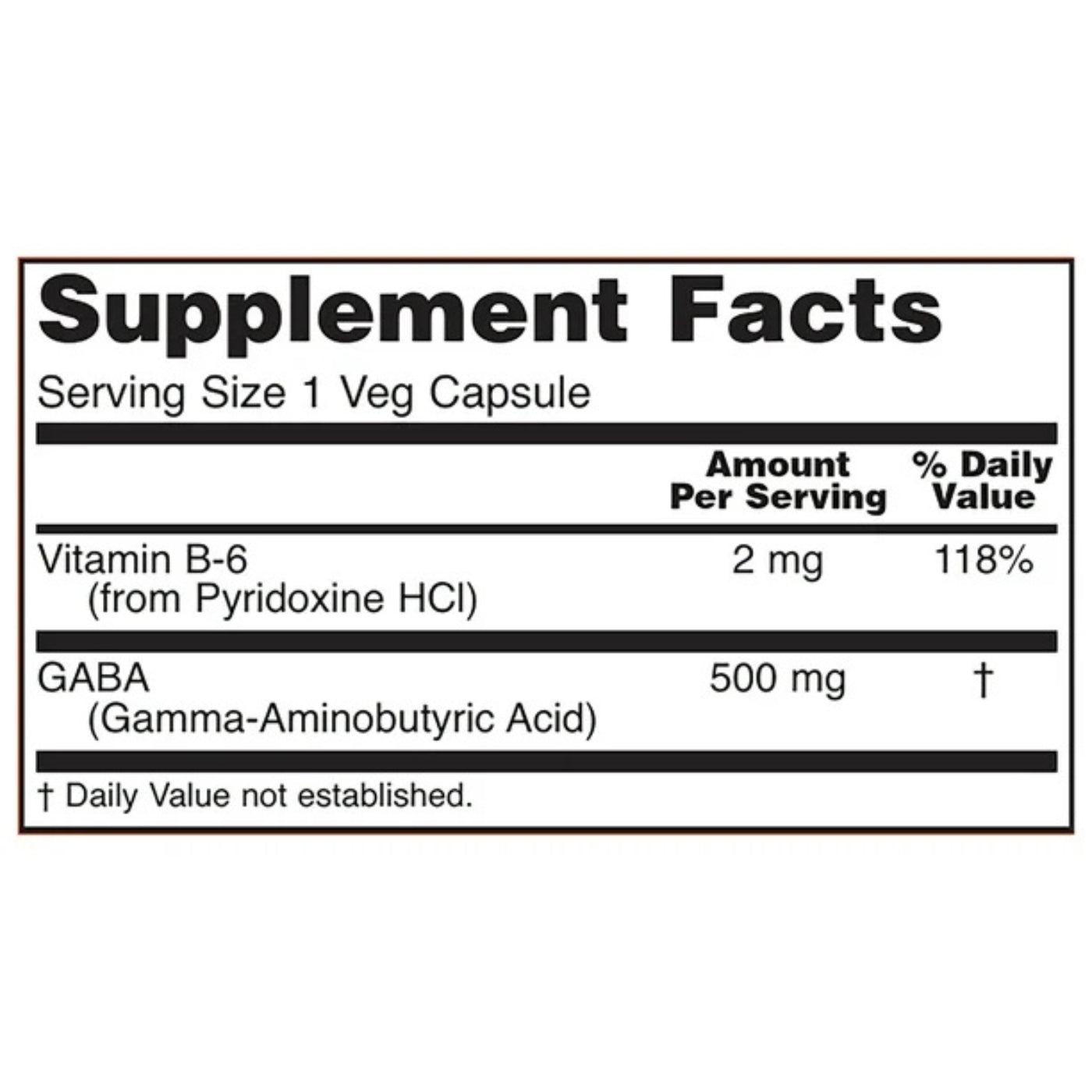 NOW GABA 500mg with B-6 100 Veg Capsules