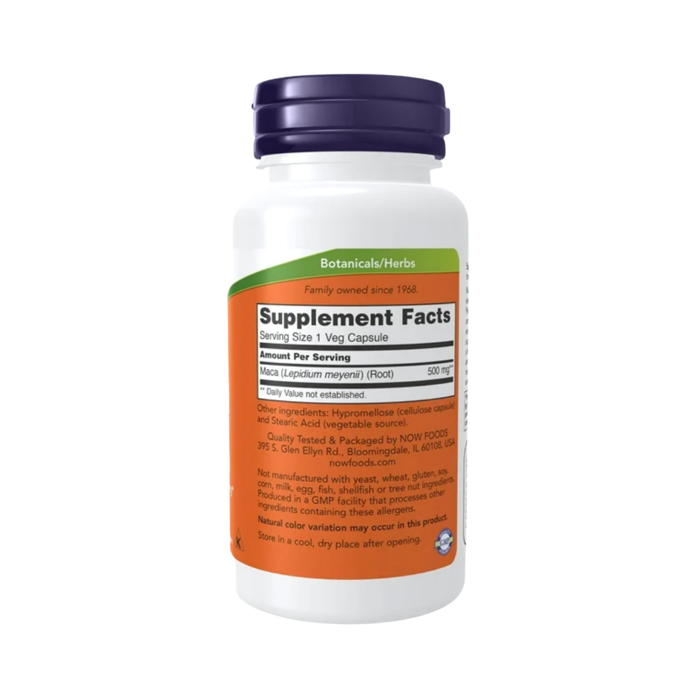 NOW Maca 500 mg 100, 250 Vegetarian Capsules