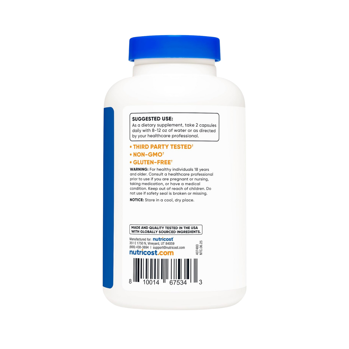 Nutricost Alpha Lipoic Acid 600mg Per Serving, 240 Capsules