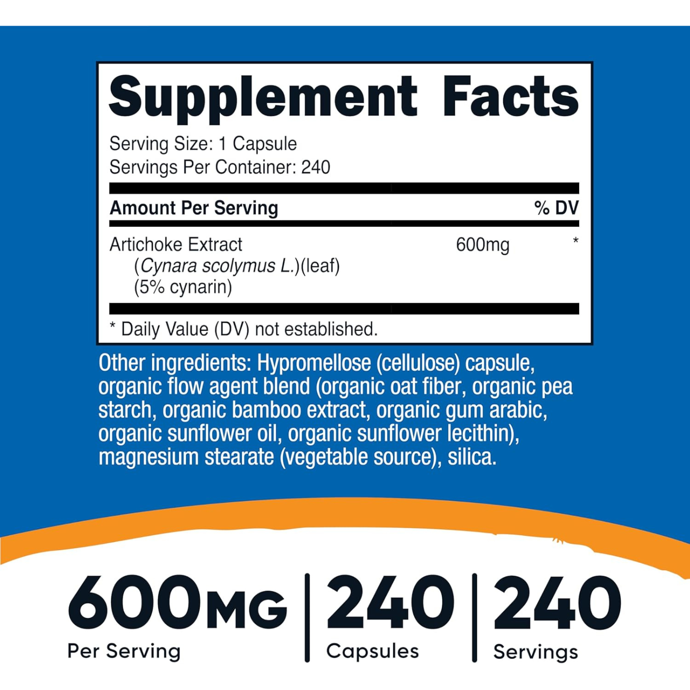 Nutricost Artichoke Extract – 600 mg – 240 Vegetarian Capsules – for Digestive Health & Liver Support
