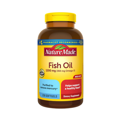 Nature Made Fish Oil 1200mg Omega-3 360mg 300 Softgels