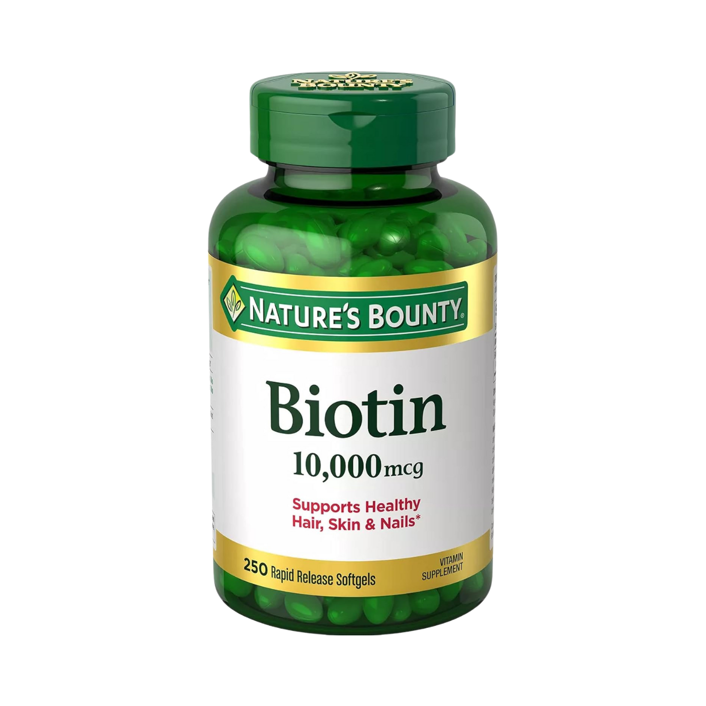 Nature’s Bounty Biotin (10,000 mcg) – 120, 250 softgels