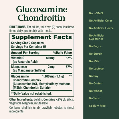Nature’s Bounty Glucosamine Chondroitin 110 Capsules