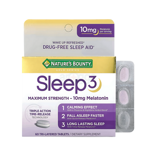 Nature's Bounty Gold Series Sleep 3 Maximum Strength 10mg Melatonin 60 Tablets