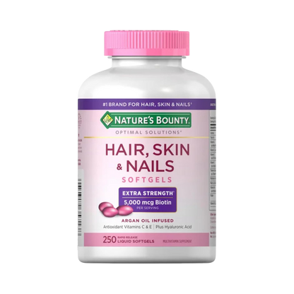 Nature’s Bounty Hair, Skin & Nails Multivitamin with Biotin (5,000 mcg) – 150, 250 Softgels
