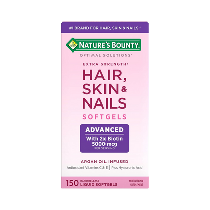 Nature’s Bounty Hair, Skin & Nails Multivitamin with Biotin (5,000 mcg) – 150, 250 Softgels