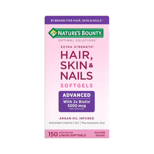 Nature’s Bounty Hair, Skin & Nails Multivitamin with Biotin (5,000 mcg) – 150, 250 Softgels