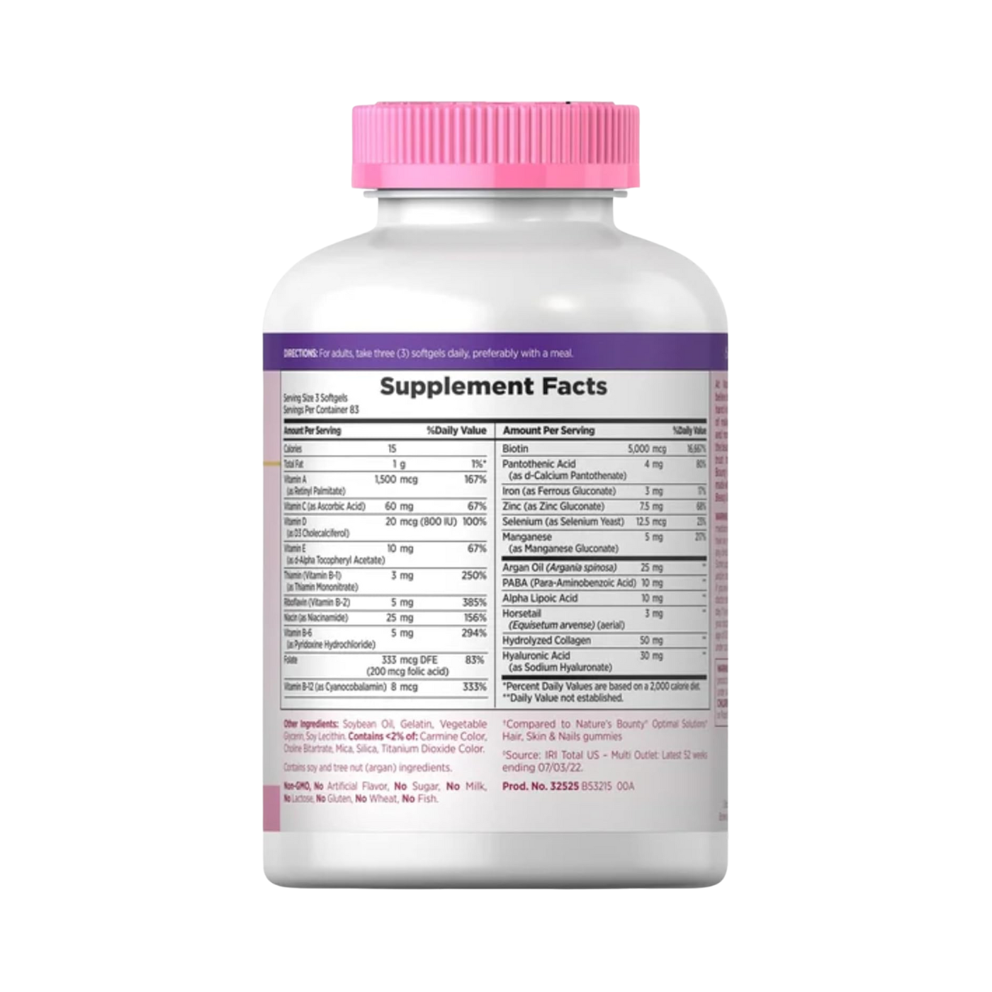 Nature’s Bounty Hair, Skin & Nails Multivitamin with Biotin (5,000 mcg) – 150, 250 Softgels