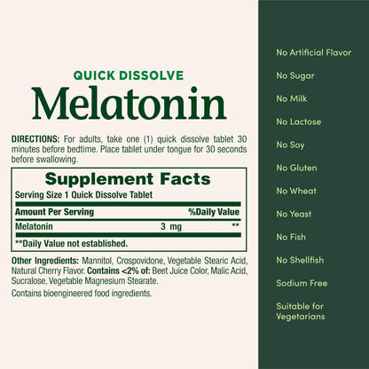 Nature’s Bounty Melatonin Sleep Aid 3mg 240 Tablets